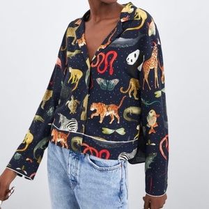 Zara Pajama Style Animal Top